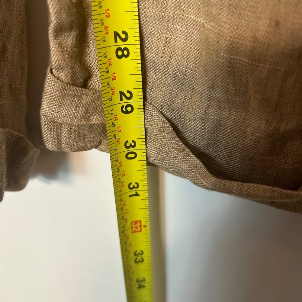 Baird Mcnut Tan Linen Murano Zac classic fit Men's 36x32 tan pants slacks preppy